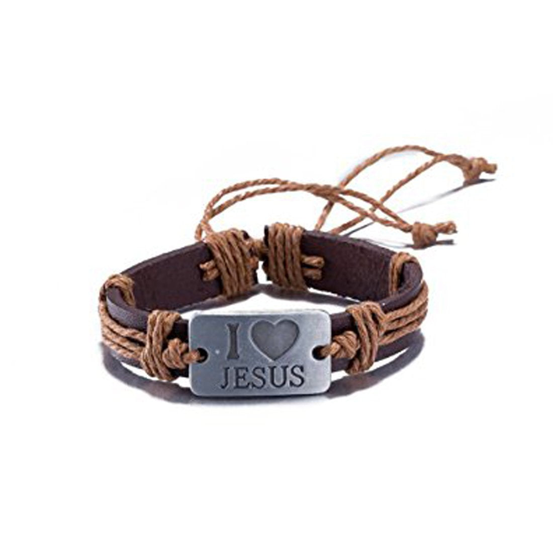 Yellow Chimes Stylish Jesus Charm Leather Wrap Bracelet for Men and Women Casual Wear Fashion Jewellery