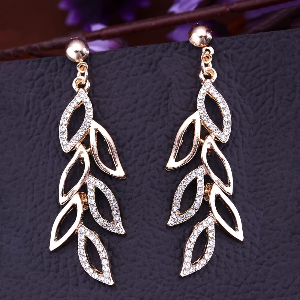Kairangi Earrings for Women and Girls Gold Plated Crystal
