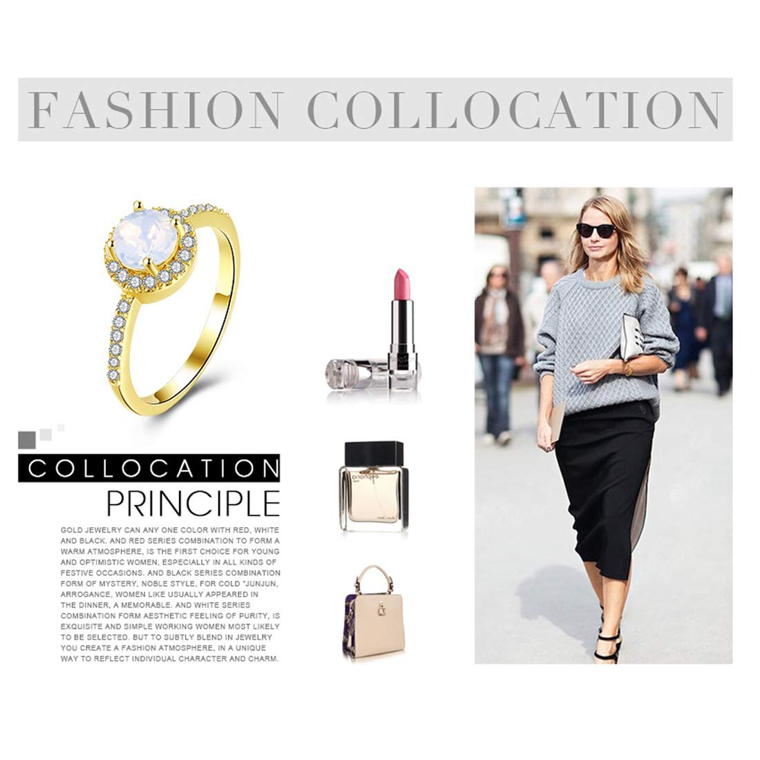 Yellow Chimes Fashion Collection Crystal Gold Plated Ring for Women & Girls