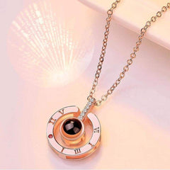 Yellow Chimes Rose Gold Pendant for Women I Love You in 100 Different Languages Chain Pendant Necklace for Women and Girls,Unique Gift.
