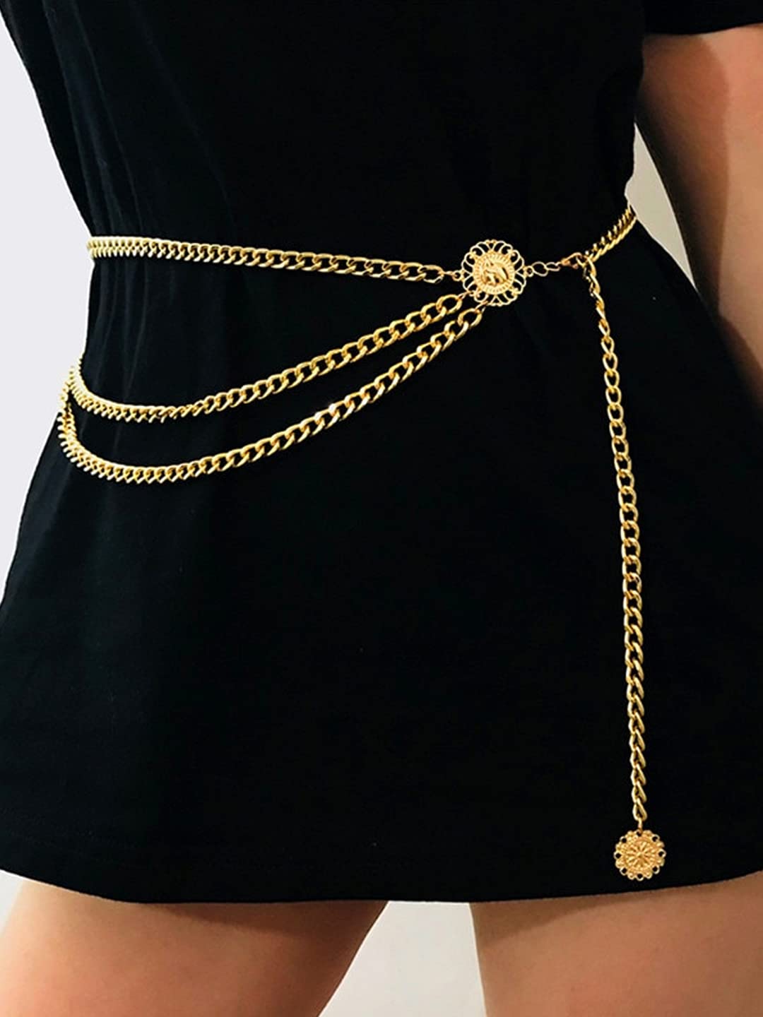 Yellow Chimes Waist Chain for Women and Girls Fashion Hip Chain for Women | Gold Toned Multilayered Belly Chain | Birthday Gift for girls and women