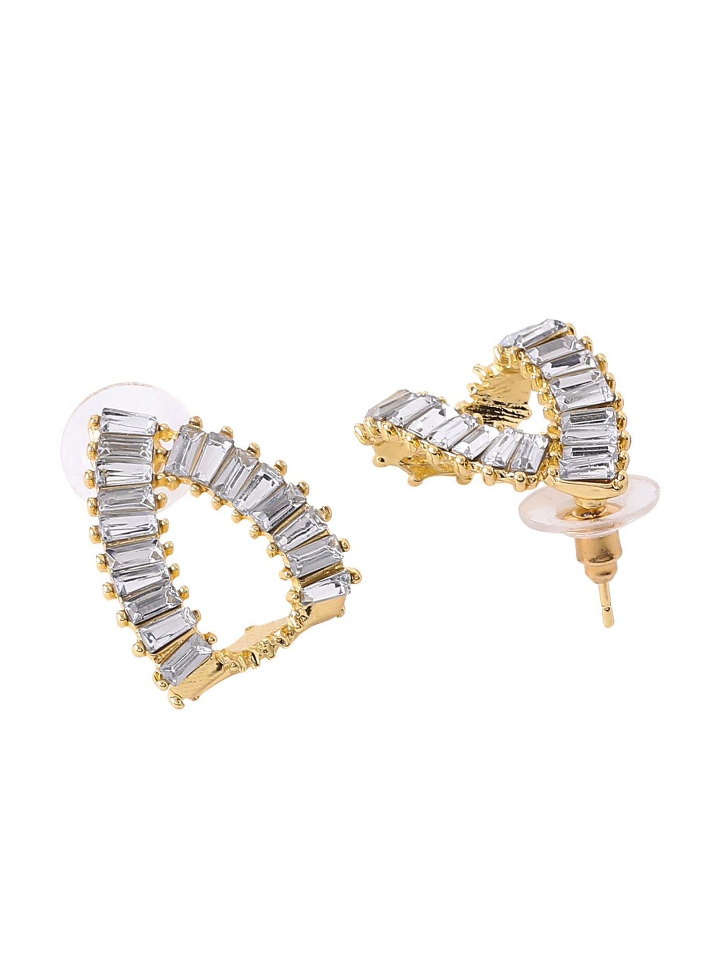 Yellow Chimes Earrings for Women and Girls Studs for Girls Gold Toned Crystal Studded Stud Earrings | Birthday Gift for girls and women Anniversary Gift for Wife