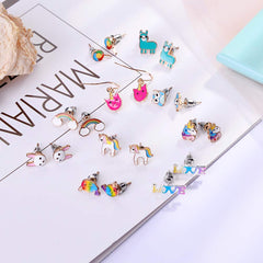 Melbees by Yellow Chimes Stud Earrings for Girls Set of 24 Pairs of Appealing Cute Little Combo Studs Earrings for Kids and Girls