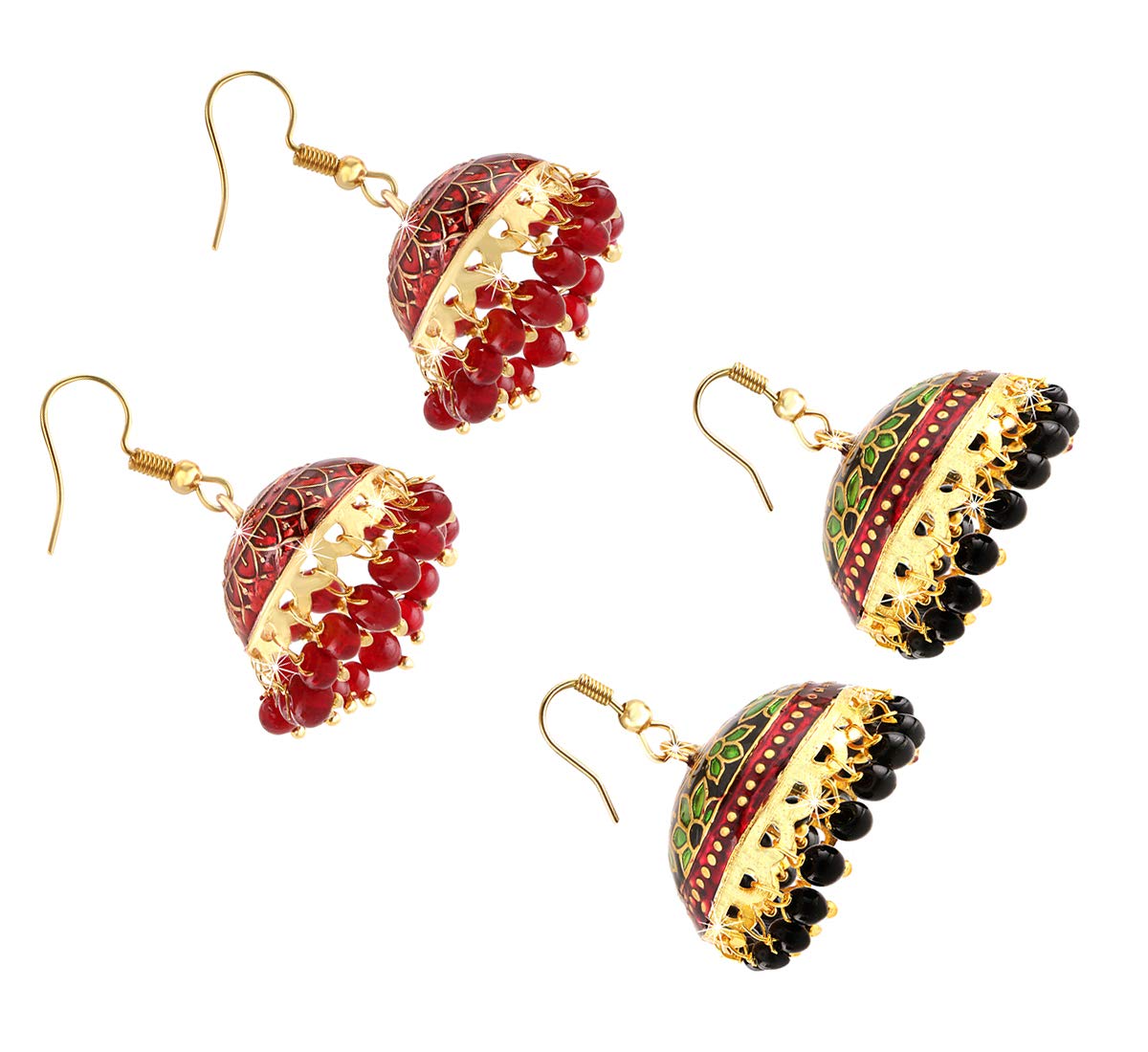 Kairangi Earrings for Women and Girls Traditional Multicolor Meenakari Jhumka | Gold Plated Jhumkas Combo Earrings Set | Birthday Gift for girls and women Anniversary Gift for Wife