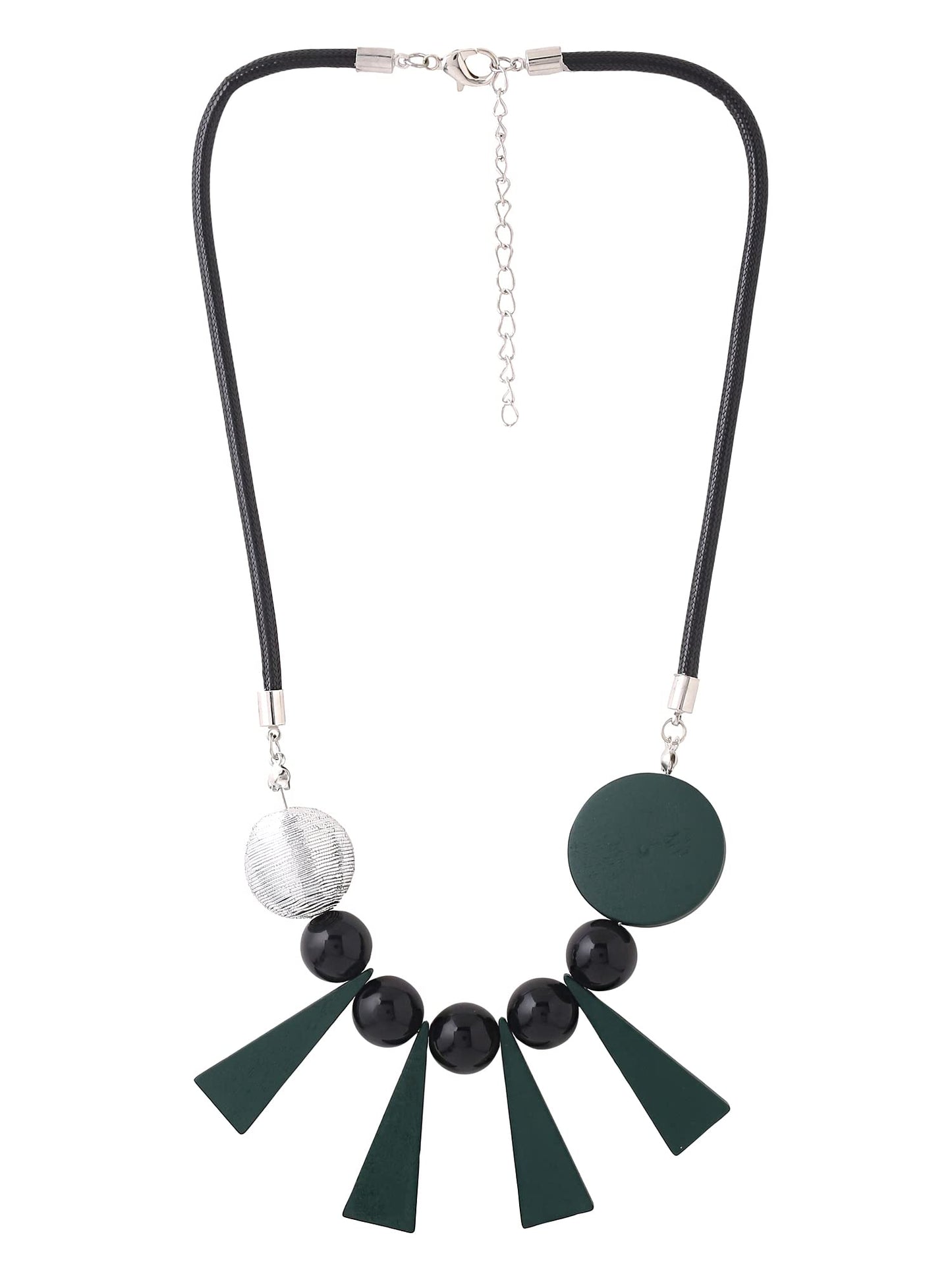 Yellow Chimes Necklace for Women and Girls Fashion Green Choker Necklace for Women Western | Geometric Statement Style Choker Necklace | Birthday Gift for Girls & Women Anniversary Gift for Wife