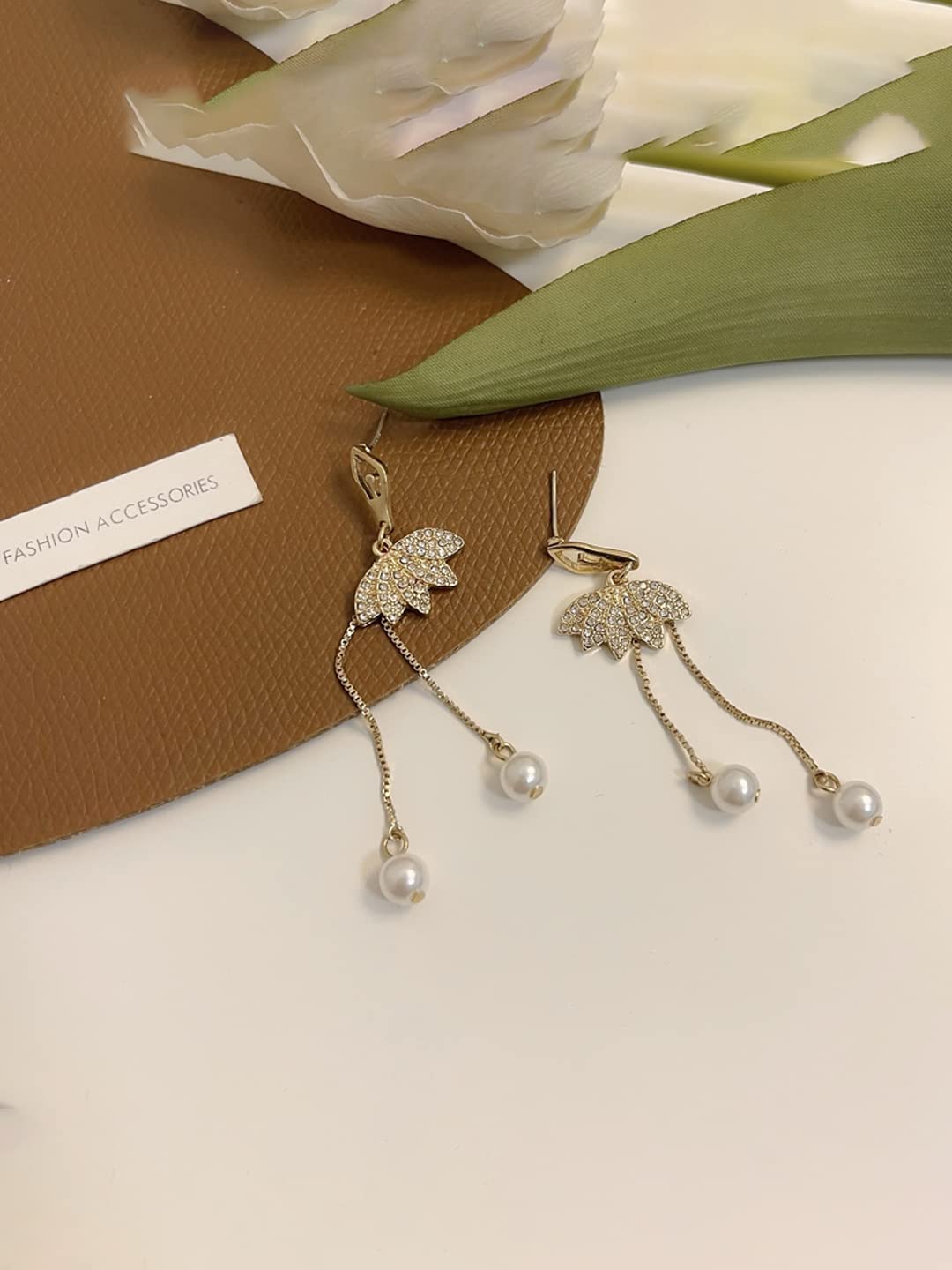 Yellow Chimes Earrings for Women and Girls Pearl Dangler | Gold Toned Crystal Studded Girl Ballet Dancing Designed Long Danglers Earrings | Birthday Gift for girls and women Anniversary Gift for Wife