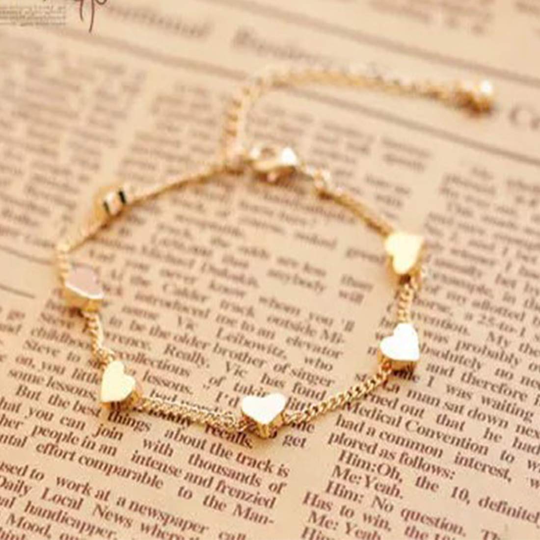 Yellow Chimes Exclusive Valentine Collection Pentagram Heart Design Gold Plated Chain Bracelet for Women and Girl's