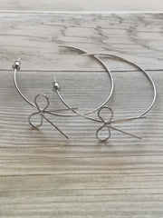 Yellow Chimes Earrings for Women and Girls Hoop Earrings for Girls | Silver Toned Bow Designed Hoop Earrings | Birthday Gift for girls and women Anniversary Gift for Wife