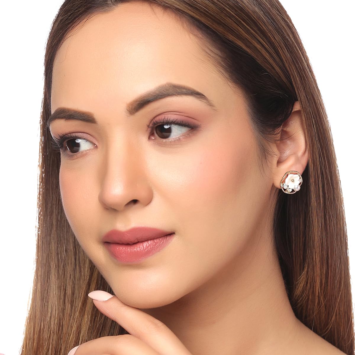 Yellow Chimes Earrings for Women and Girls Crystal Studs | Gold Tone Combo of 2 Pairs Floral Designed Stud Earrings | Birthday Gift for girls and women Anniversary Gift for Wife