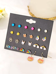 Melbees by Yellow Chimes Stud Earrings for Girls Set of 24 Pairs of Appealing Cute Little Combo Studs Earrings for Kids and Girls