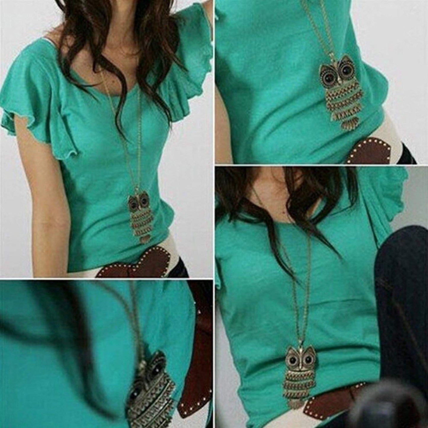 Yellow Chimes Latest Fashion Vintage Long Chain with Big Eye Owl Pendant Necklace for Women and Girl's