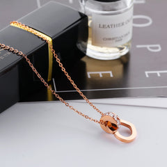 Yellow Chimes Pendant for Women and Girls Rose Gold Pendant Necklace | Staineless Steel Western Style Crystal Love Heart Pendant Chain | Birthday Gift for girls and women Anniversary Gift for Wife
