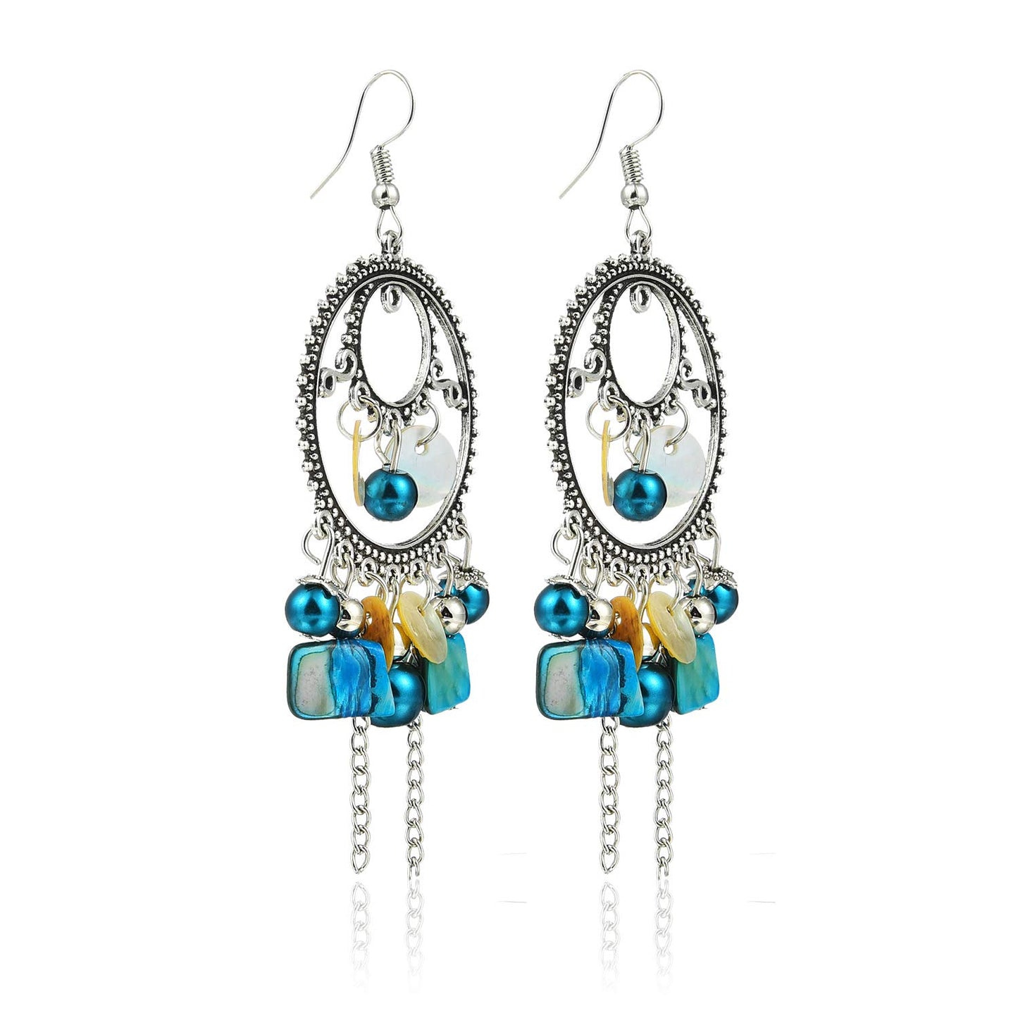 Yellow Chimes Blue Vintage Dangle Earring for Women & Girls
