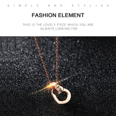 Yellow Chimes Pendant for Women and Girls Rose Gold Pendant Necklace | Staineless Steel Western Style Crystal Love Heart Pendant Chain | Birthday Gift for girls and women Anniversary Gift for Wife