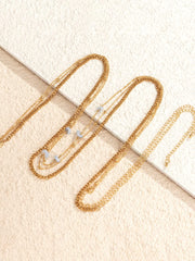 Yellow Chimes Waist Chain for Women Pearl studded Three layerd Golden Waist Chain for Women and Girls