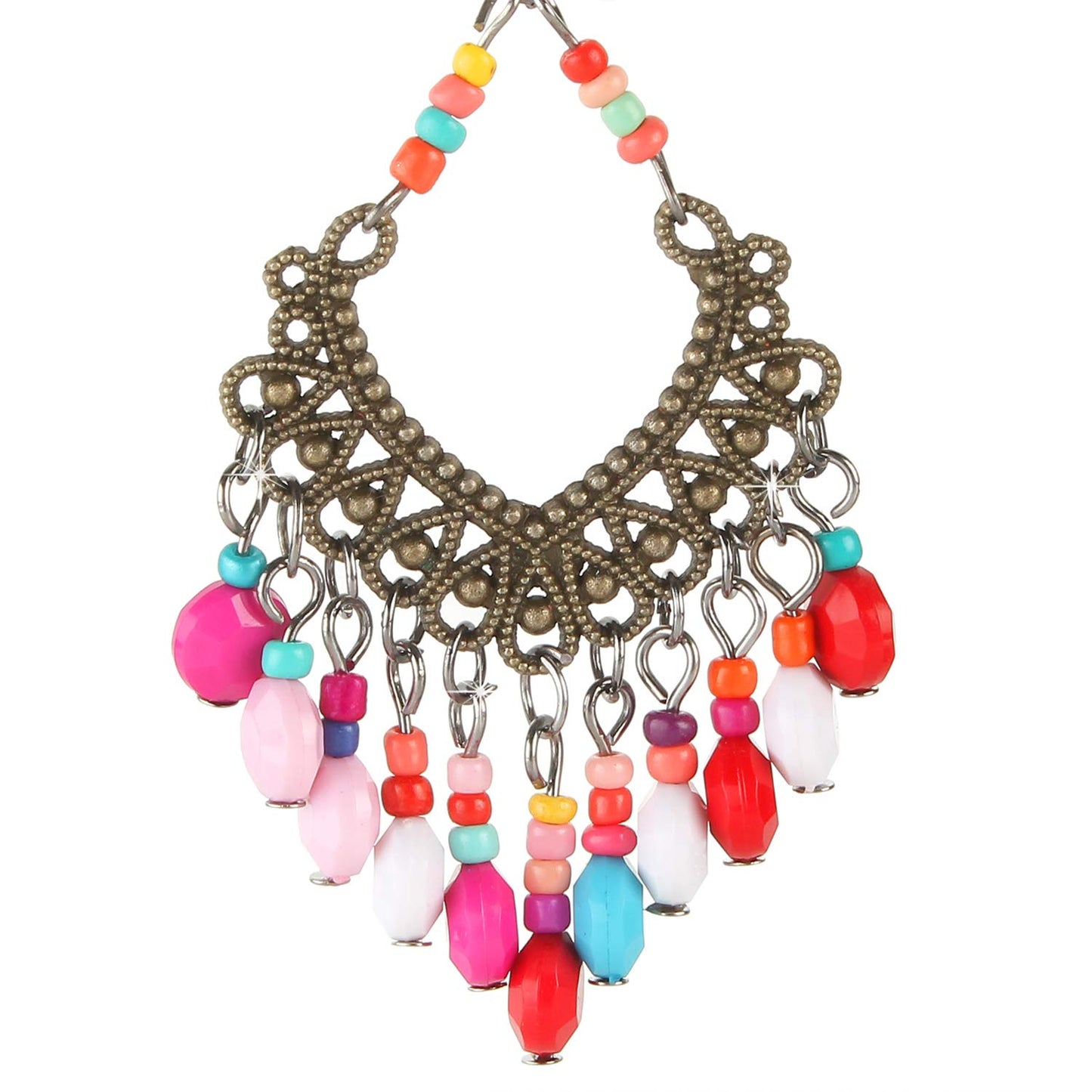 Yellow Chimes Young Colors Beads Stylish Bohemian Hangings Oxidized Earring for Women and Girls