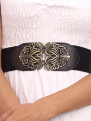 Yellow Chimes Women's Waist Belt Stretchy Black Hip Belt For Women Saree Kamarband I AdjustabIe Perfect For Western & Ethnic Attire Addition To Your Wardrobe