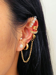 Yellow Chimes Earrings for Women and Girls Fashion Golden Ear Cuff | Adjustable Ear Cuffs for Women Cartilage Clip on Earrings Ear Cuffs| Birthday Gift for girls and women Anniversary Gift for Wife