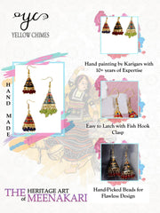 Yellow Chimes Craftsmanship Work Meenakari Handcrafted Jaipur Rajasthani Style Traditional Gold Plated Multicolour Jhumka/Jhumki Earrings for Women - Combo of 3 Pair