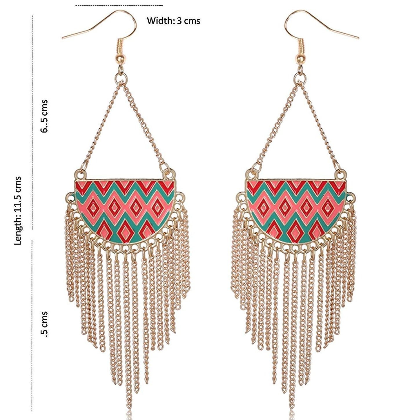 Kairangi Earrings for Women and Girls | Fashion Gold Color Dangler | Gold Plated Chain | Western Long Danglers Earrings | Birthday Gift for Girls and Women Anniversary Gift for Wife