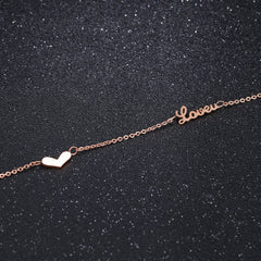Yellow Chimes Western Style Stainless Steel Never Fading Rose Gold Plated Heart Designer Anklet for Women & Girls