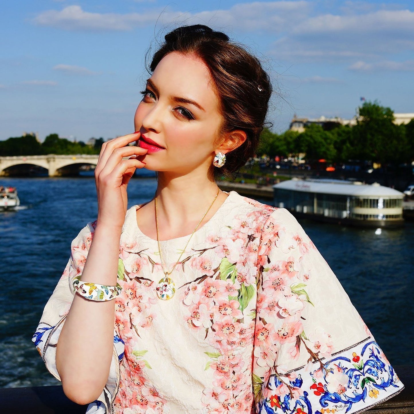 Yellow Chimes Crystals from Swarovski Queen of Versailles Enamel Crystal Earrings for Women and Girls