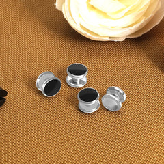 Yellow Chimes Cufflinks for Men and Boys Onyx Tuxedo Shirt Studs 4 Piece Silver Toned Onyx Cuff Stud Button For Formal Dress Shirt Cuff Links Collar Buttons for Men Boys