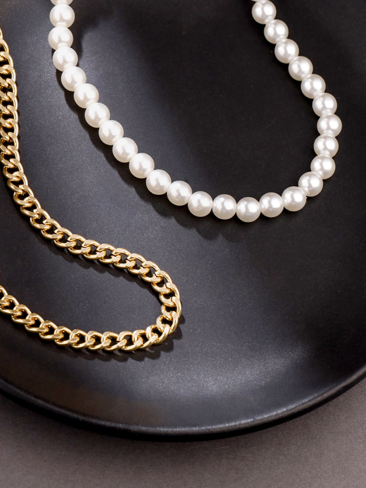 Yellow Chimes Neck Chains for Men White Pearl Chain Necklace for