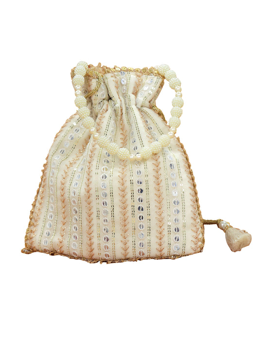 Yellow Chimes Potli Bag - Lightweight ethnic bag