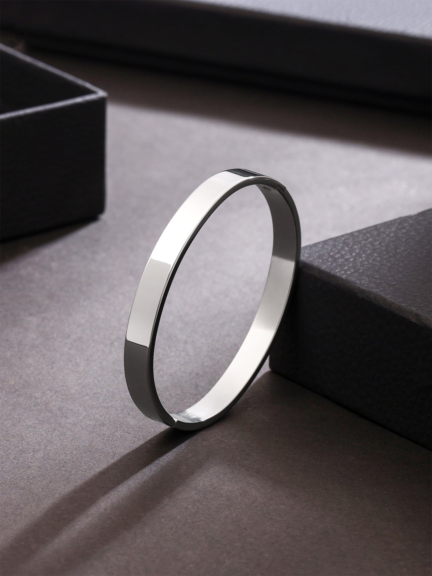 Yellow Chimes Kada Bracelet for Men Stainless Steel Silver Kada