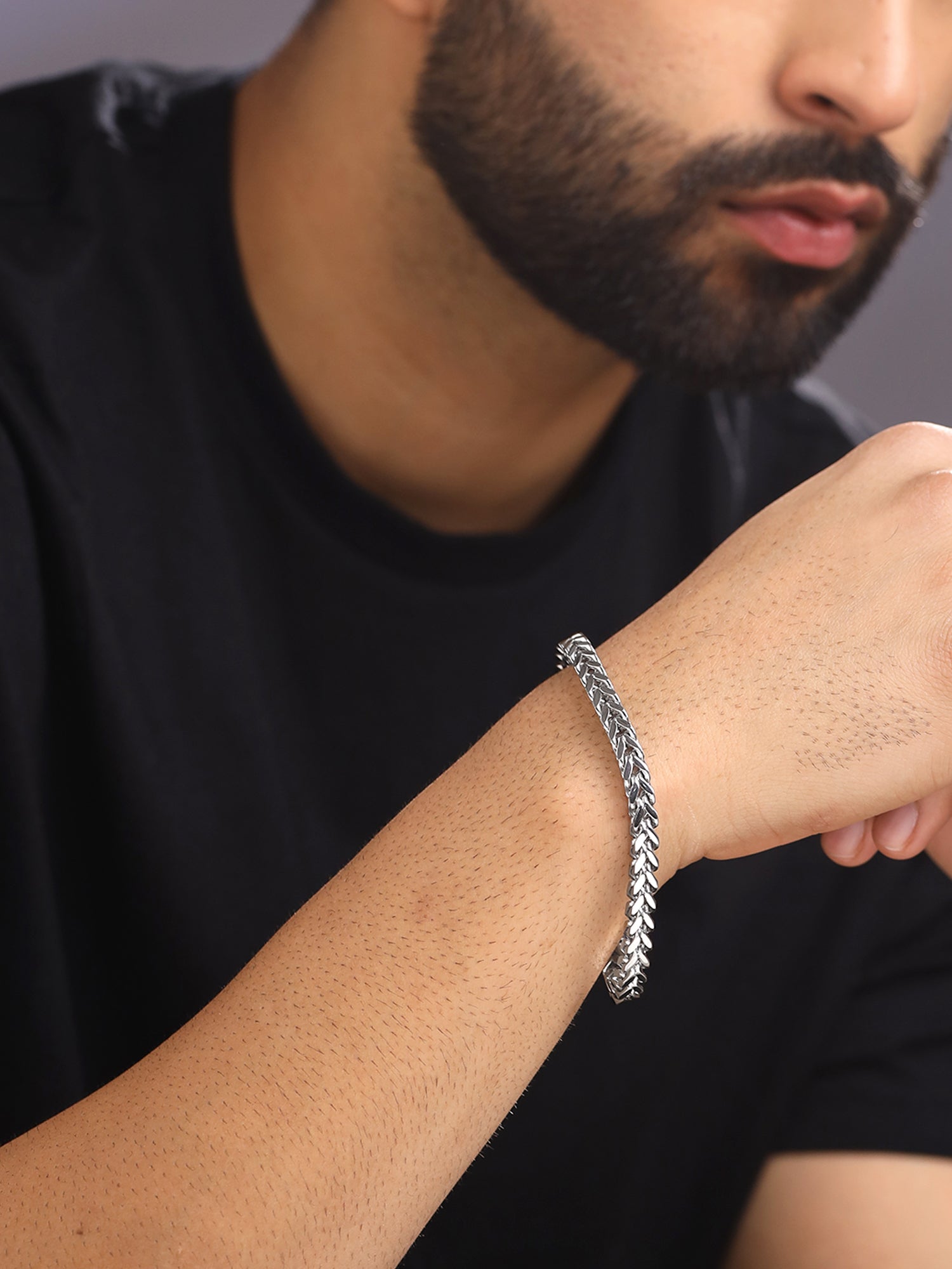 Yellow Chimes Bracelets for Men and Boys Fashion Silver Bracelet for YellowChimes