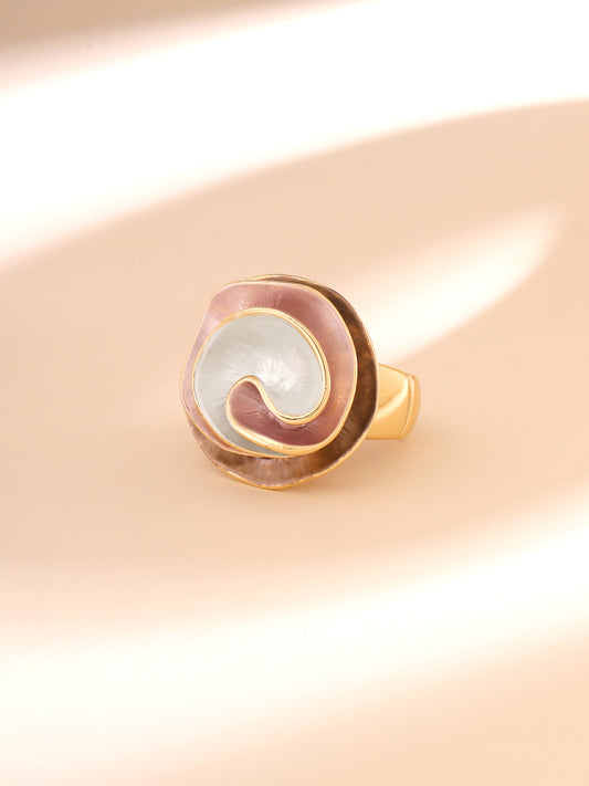 Yellow Chimes rose shaped ring - a fashionable evening accessory