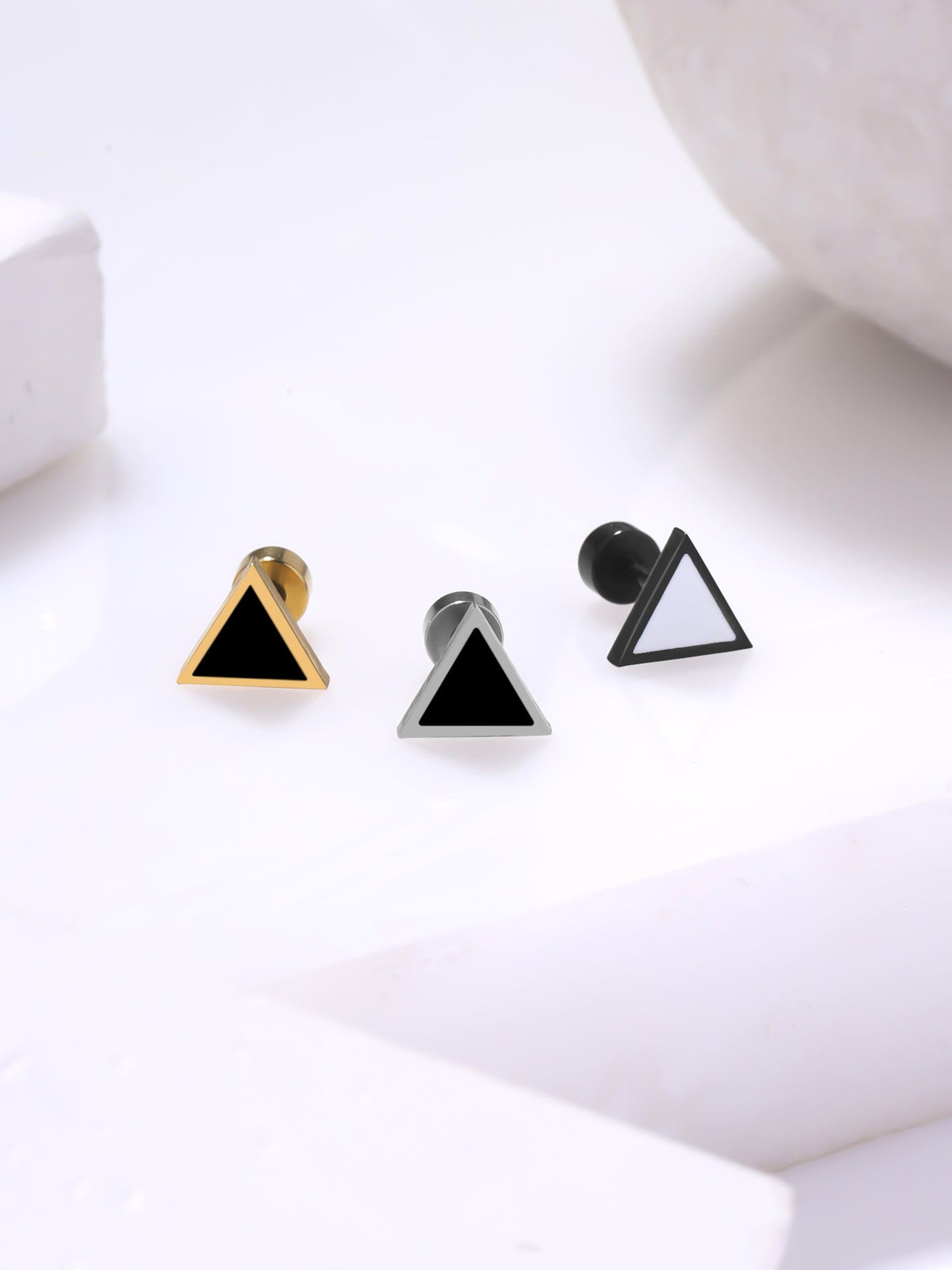 Yellow Chimes 3 Pairs Studs - Comfortable Fit