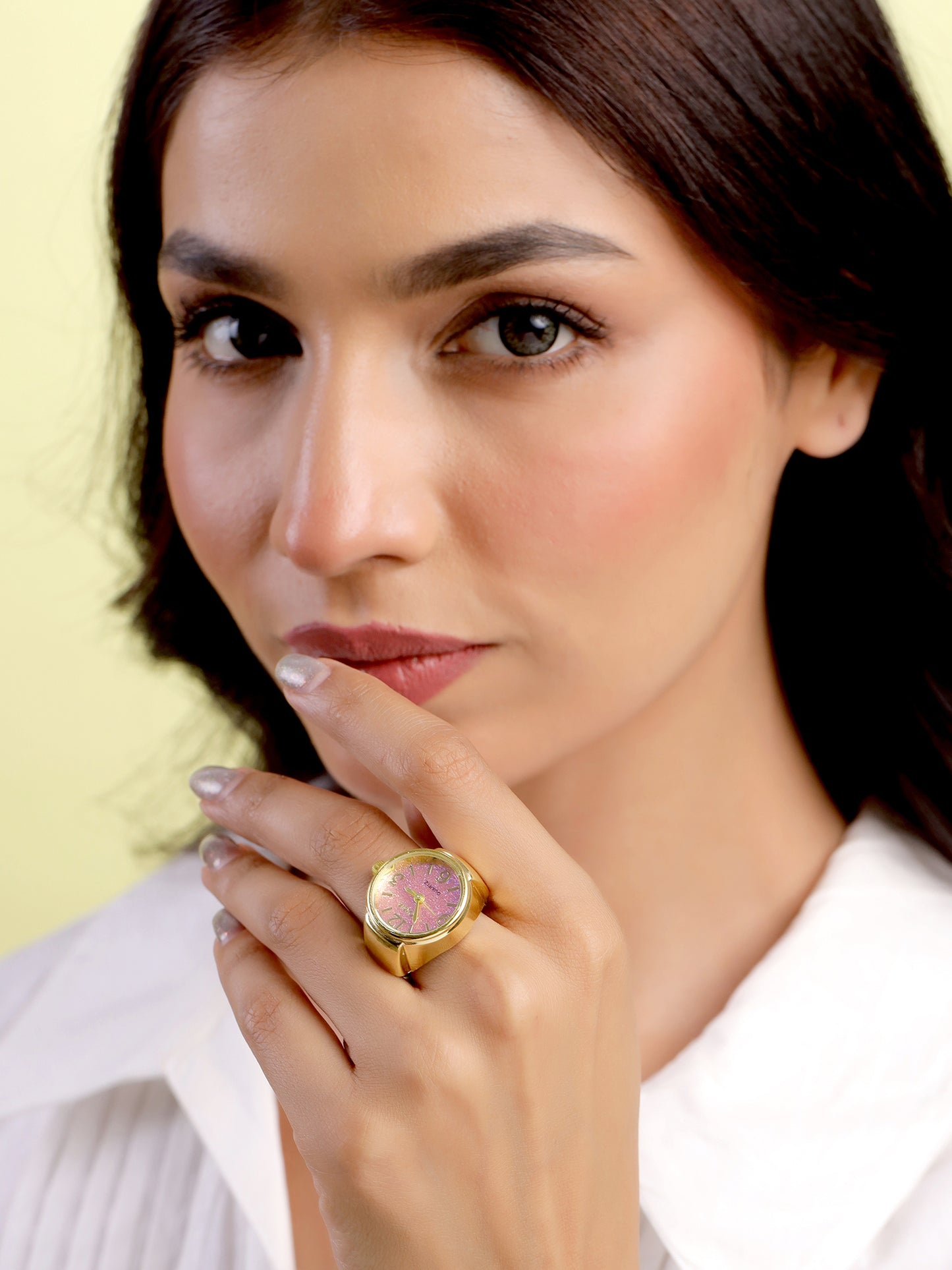 Yellow Chimes Gold Watch Ring - Perfect for Casual Outfits