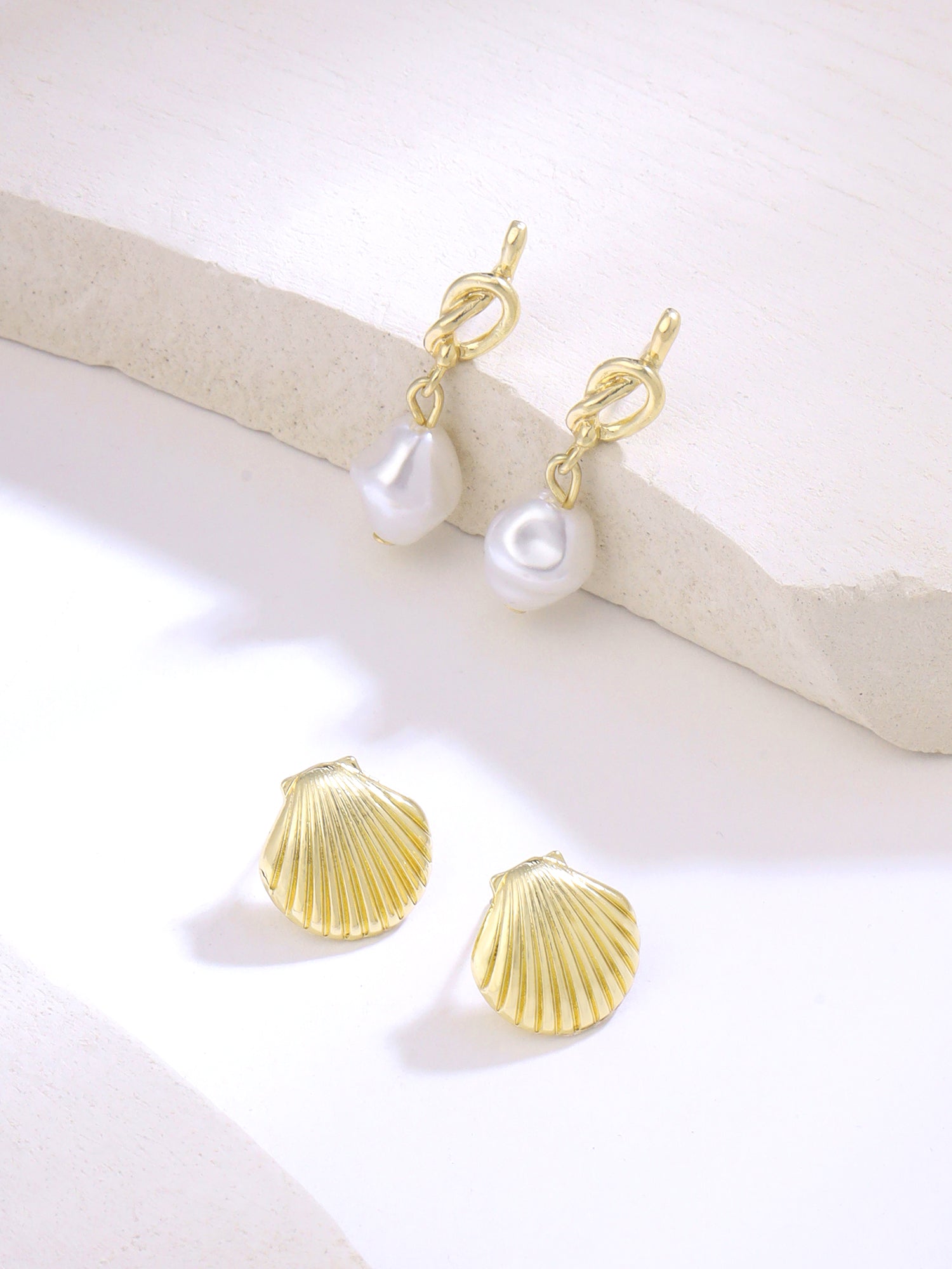 Yellow Chimes combo earrings - versatile jewelry set