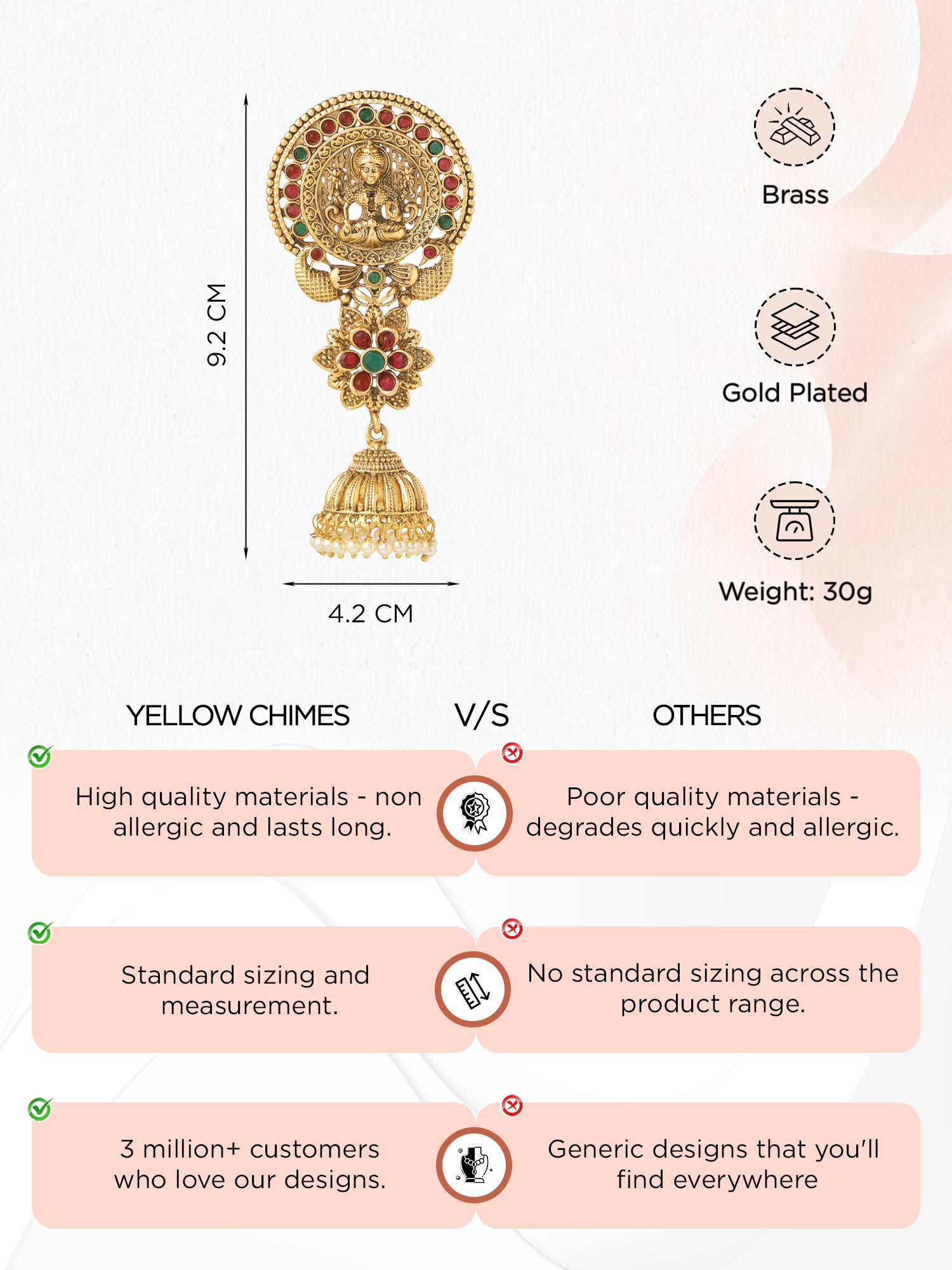 Yellow Chimes hair clip - elegant juda pin for formal events