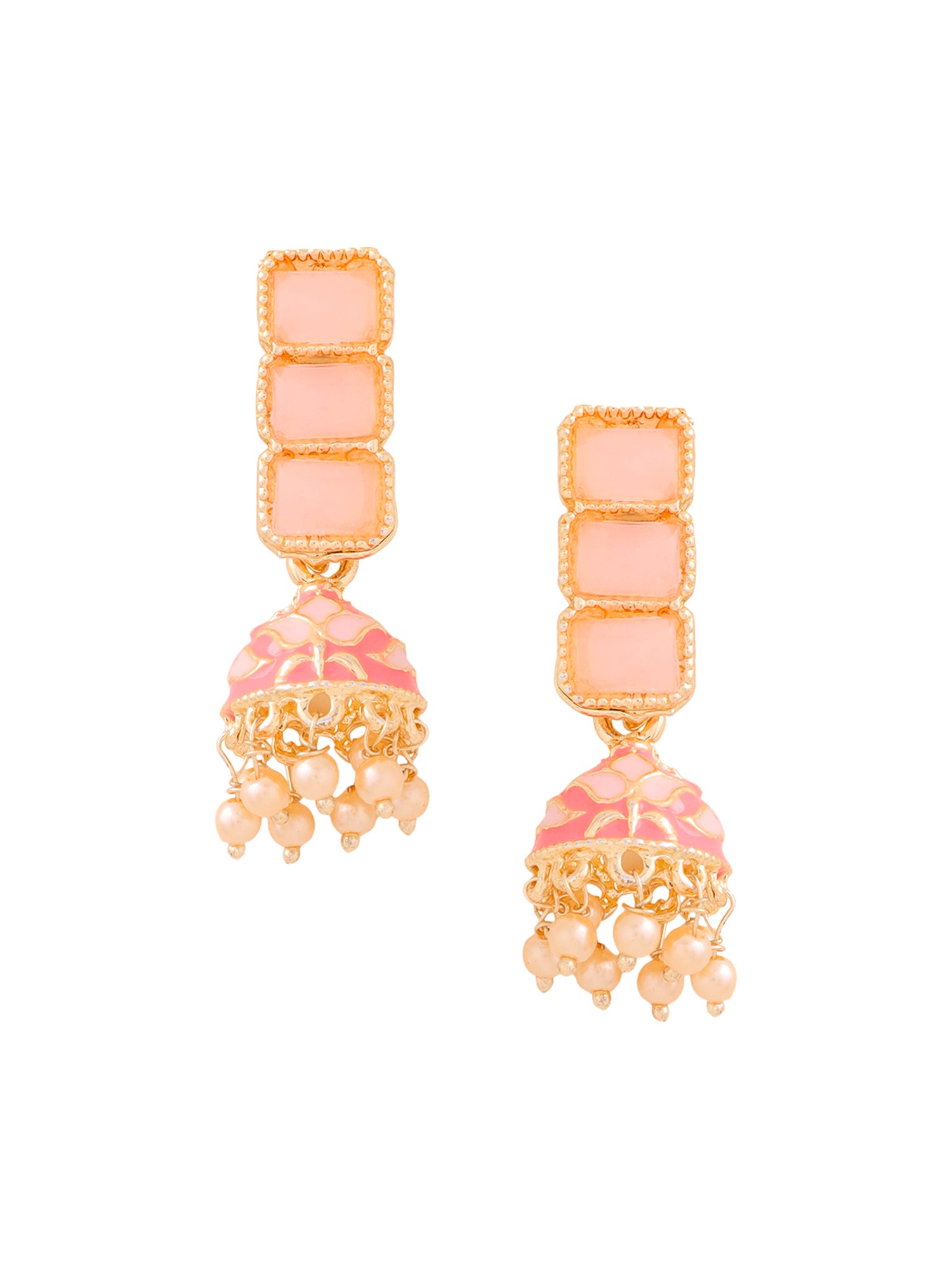 Yellow Chimes Meenakari Jhumka Earrings - Ideal for anniversaries
