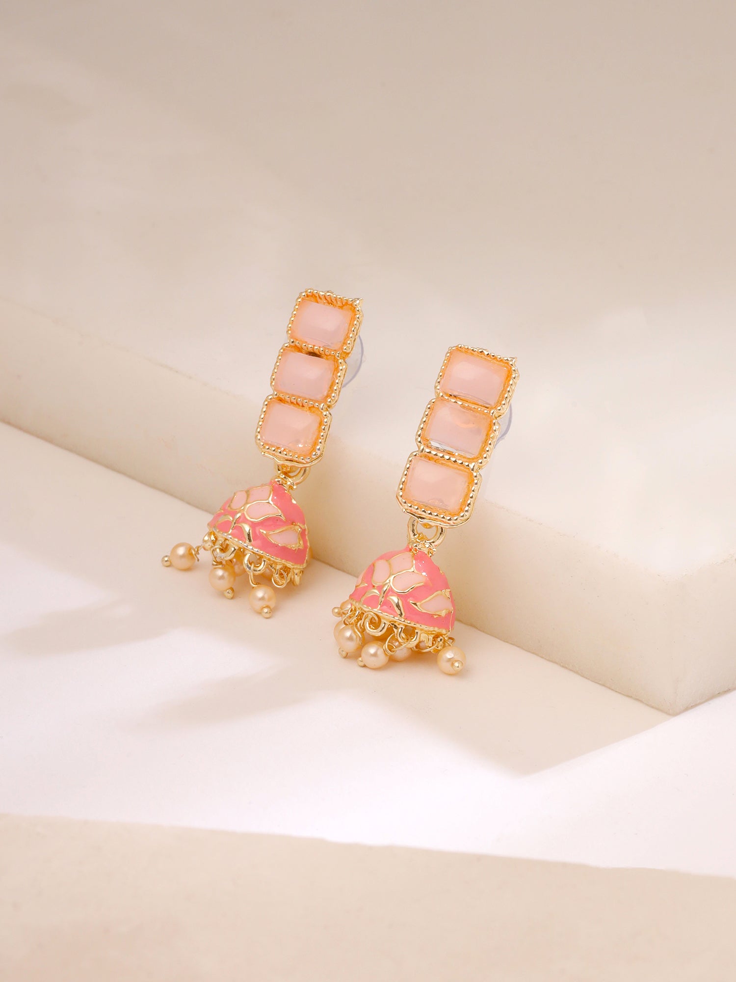 Yellow Chimes Meenakari Jhumka Earrings - Trending fashion accessory