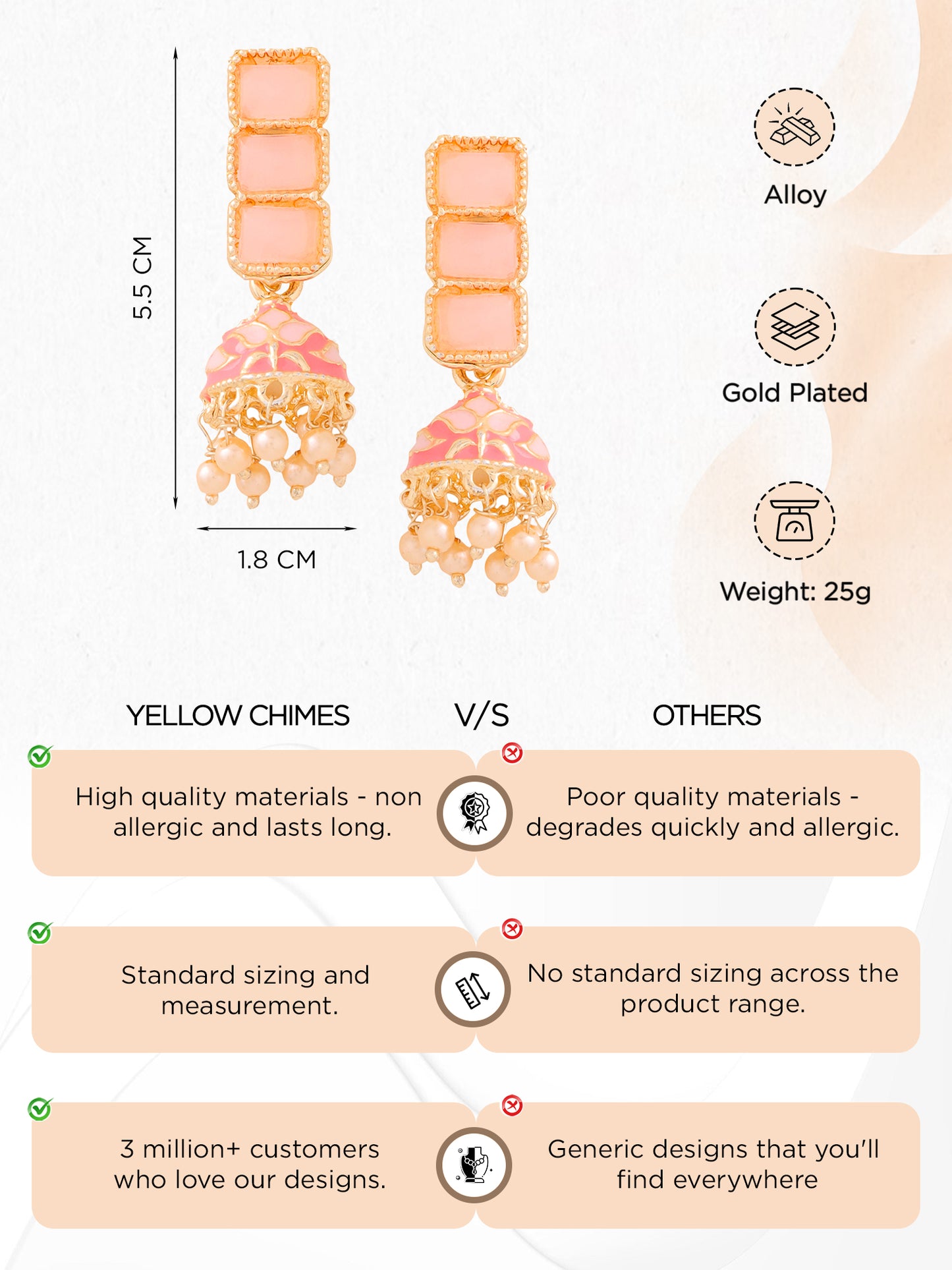 Yellow Chimes Meenakari Jhumka Earrings - Elegant birthday gift