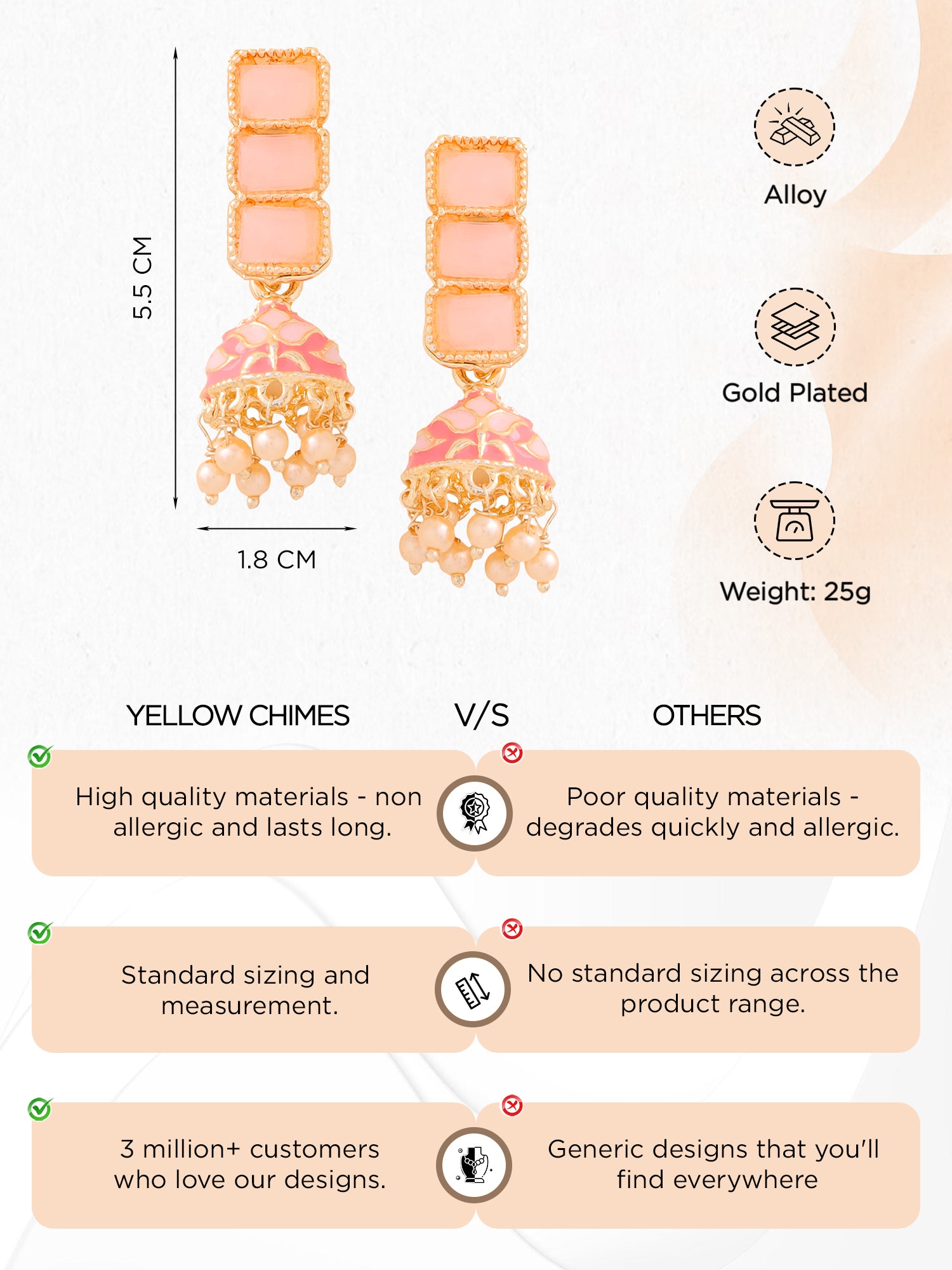 Yellow Chimes Meenakari Jhumka Earrings - Elegant birthday gift