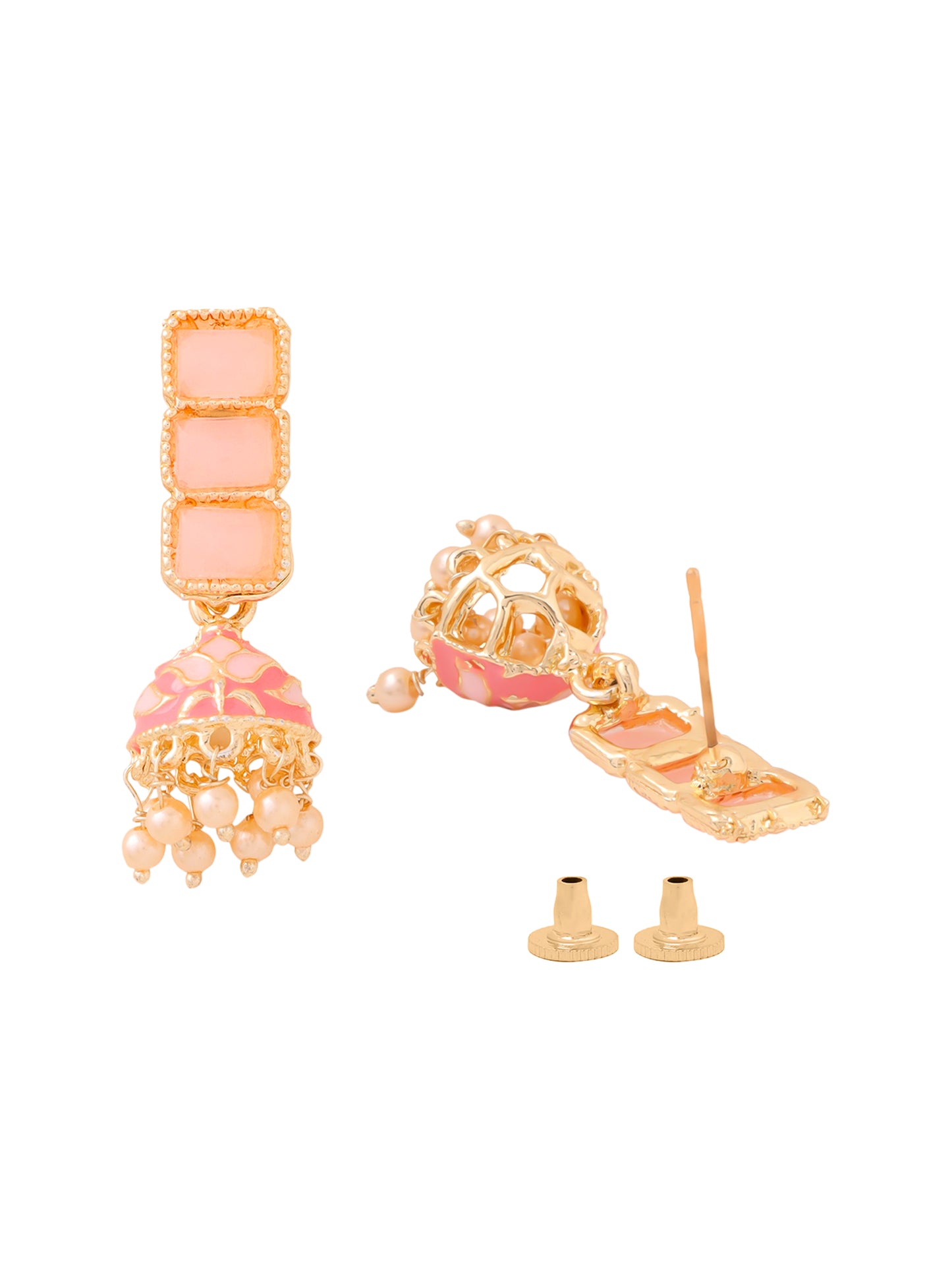 Yellow Chimes Meenakari Jhumka Earrings - Perfect for weddings