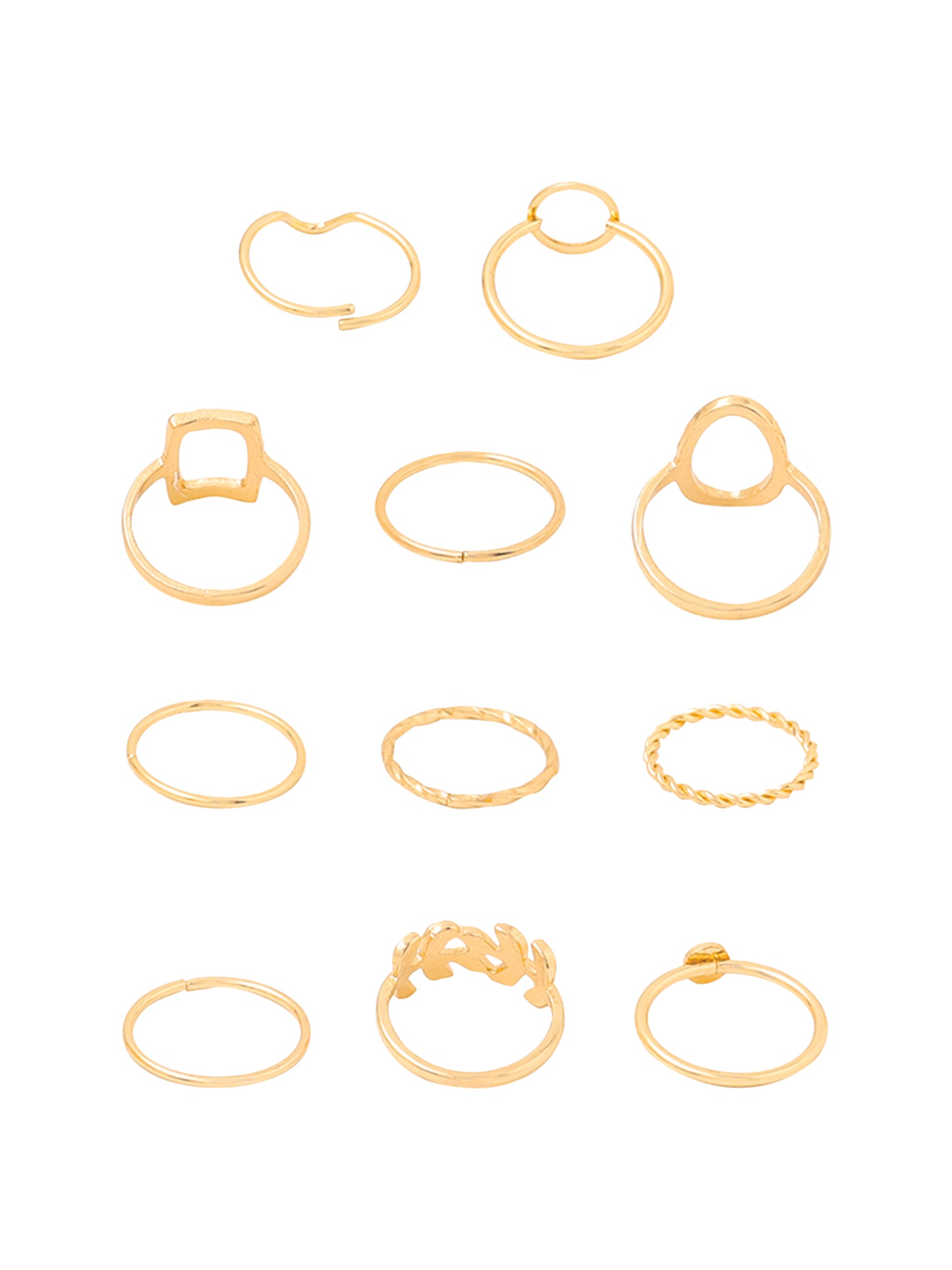 Yellow Chimes gold plated ring set - elegant gifting option