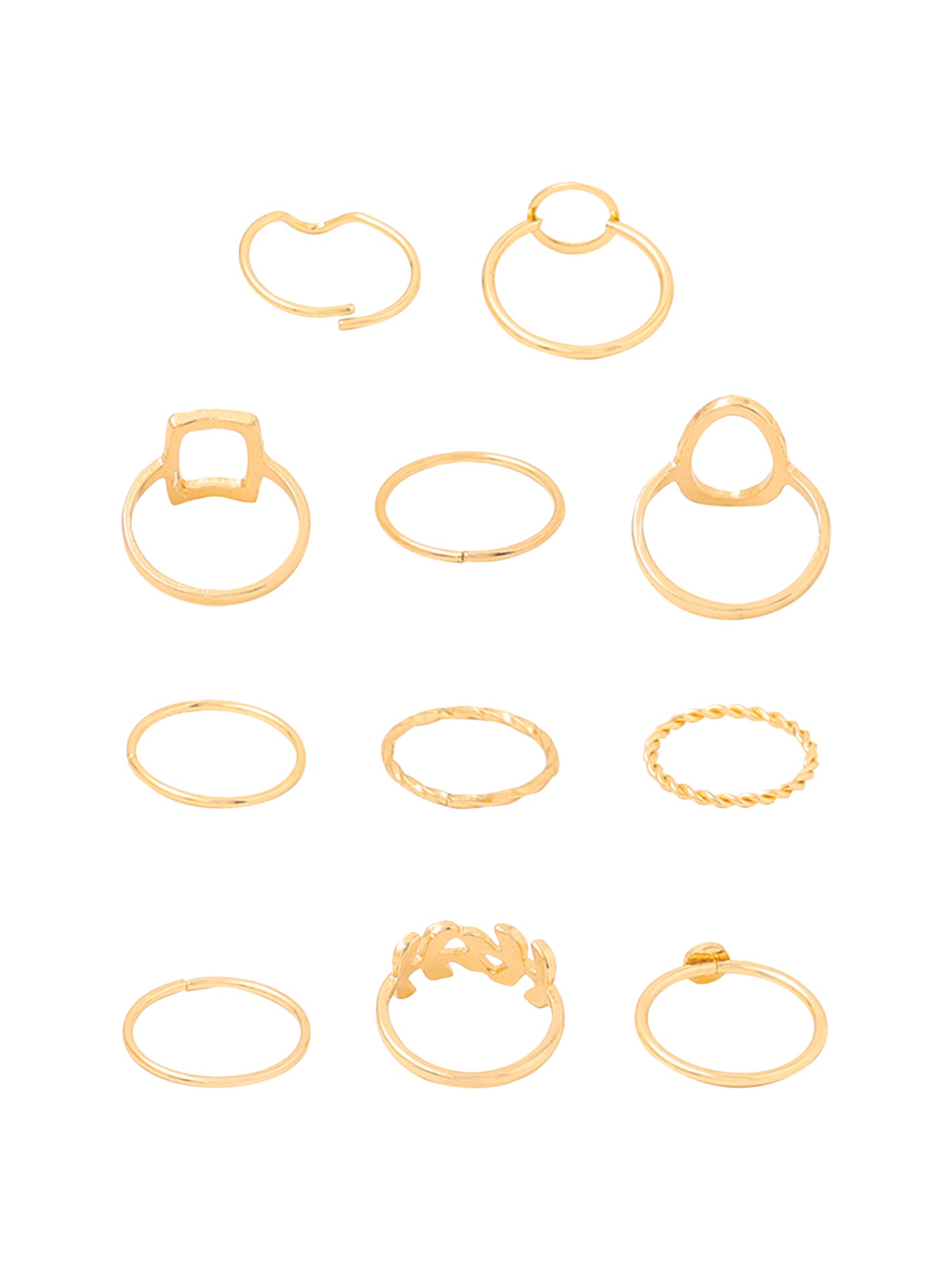 Yellow Chimes gold plated ring set - elegant gifting option