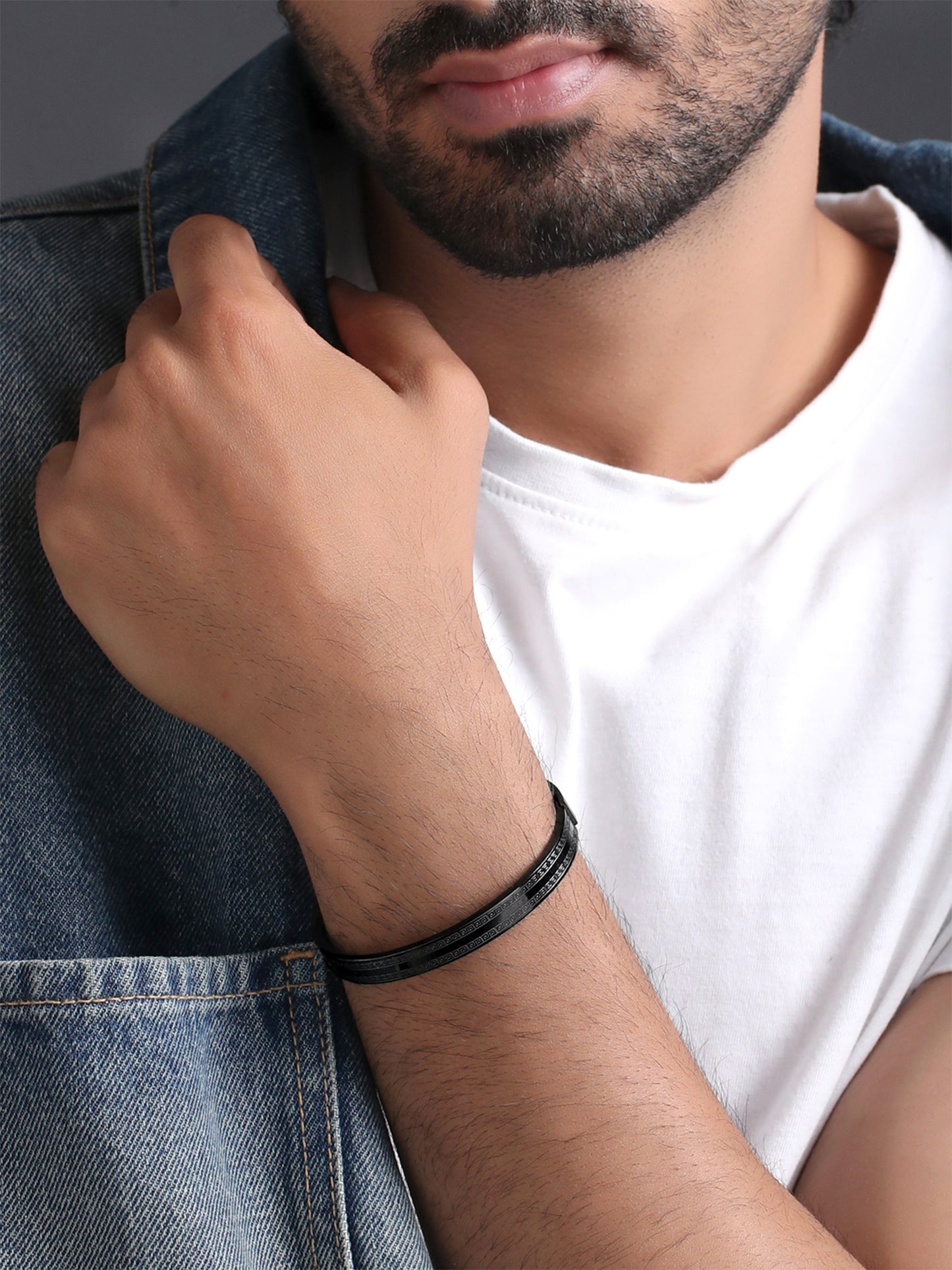 Yellow Chimes Black Kada Bracelet - Elegant anniversary gift