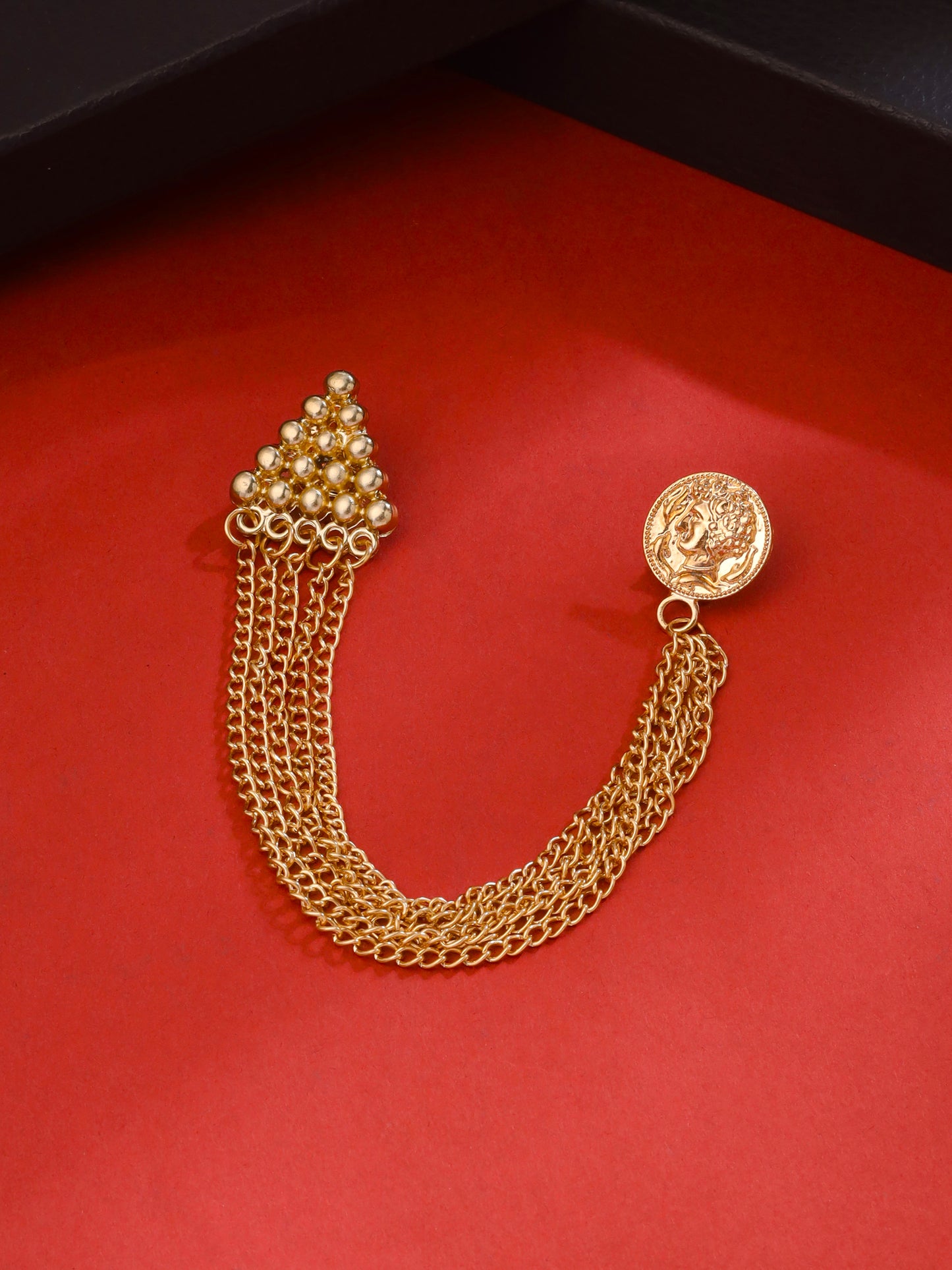 Yellow Chimes Gold Plated Men's Brooch Pin - Gift for Him