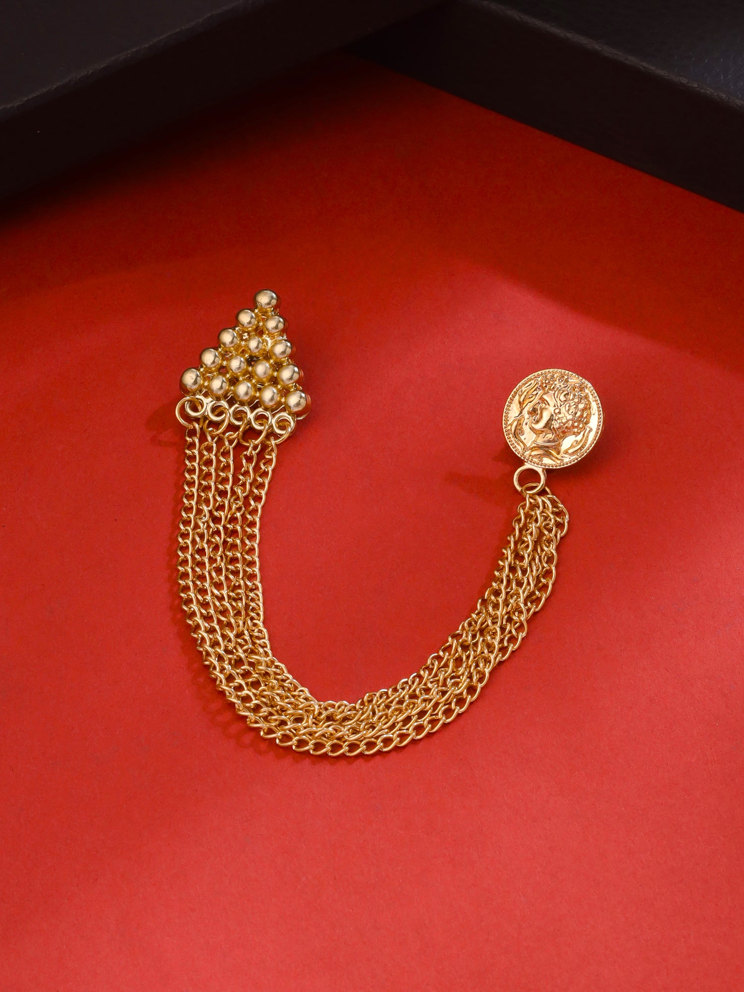 Yellow Chimes Gold Plated Men's Brooch Pin - Gift for Him