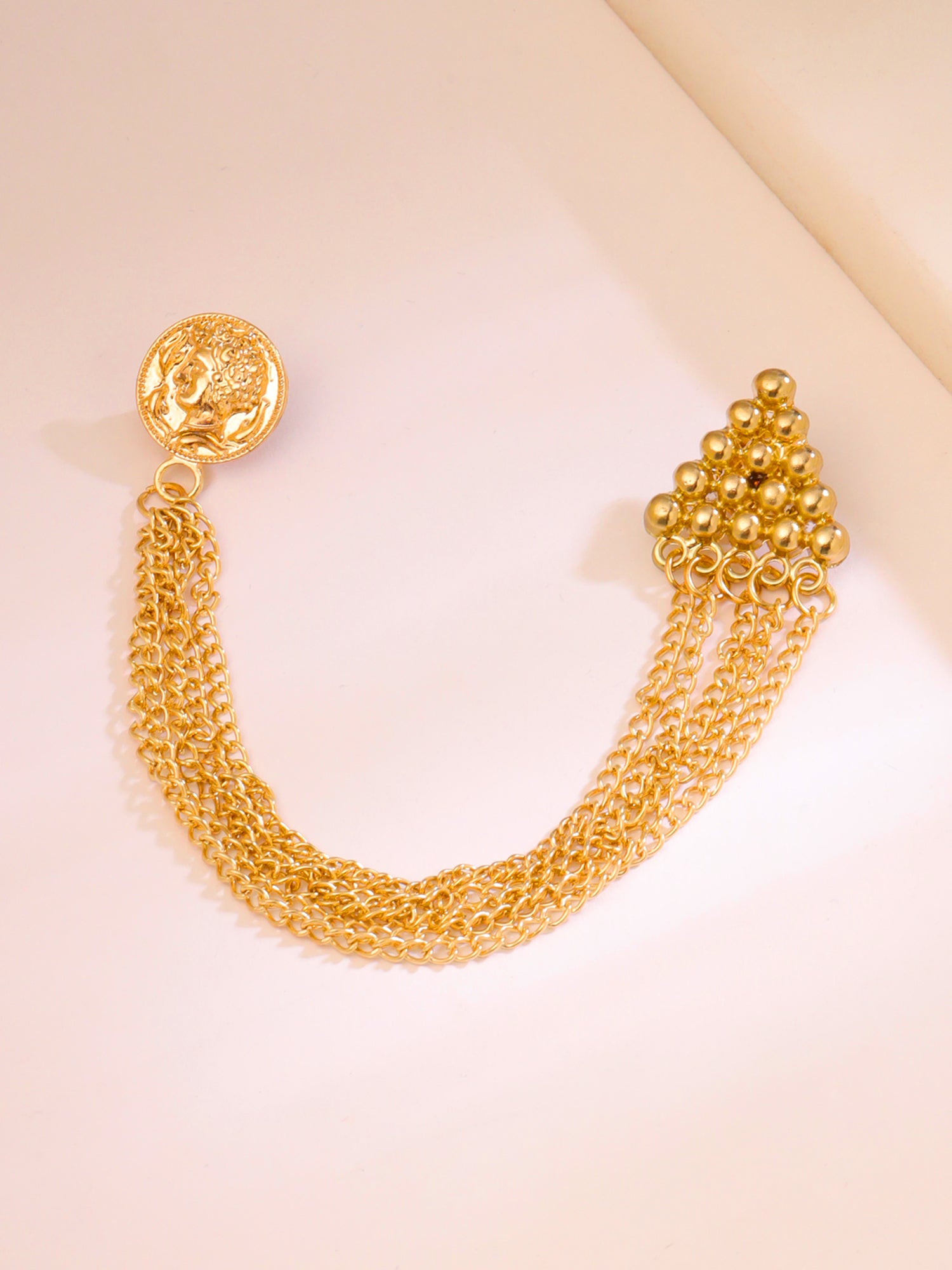 Yellow Chimes Gold Plated Men's Brooch Pin - Wedding Accessory