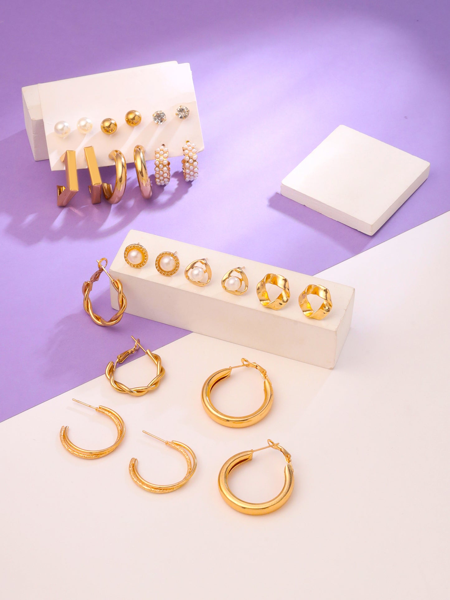 Yellow Chimes Gold Plated Hoop Set - Chic Jewelry Collection