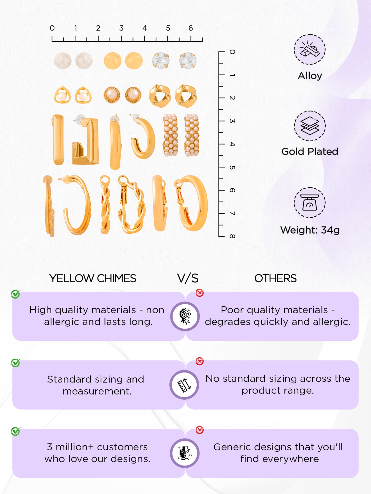 Yellow Chimes Women's Earrings - Gift for Mother's Day