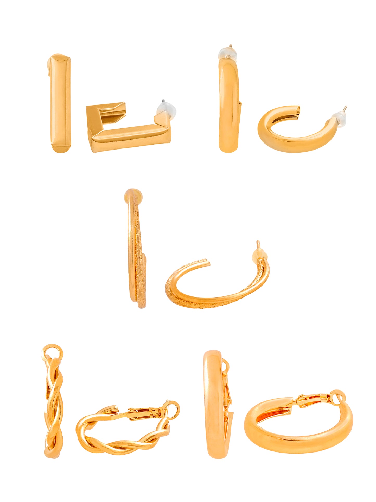 Yellow Chimes Gold Hoop Earrings - Perfect for Daily Wear